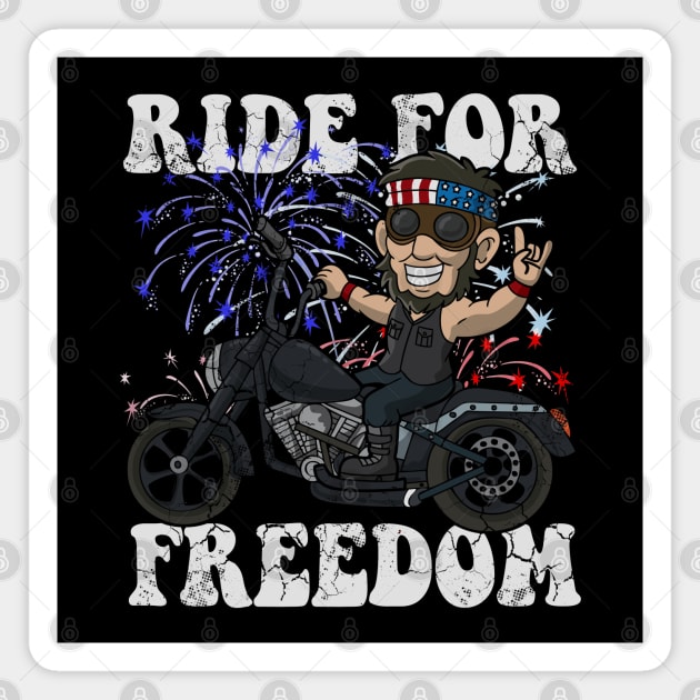 Abe Lincoln Biker Ride For Freedom USA America Patriotic Magnet by E